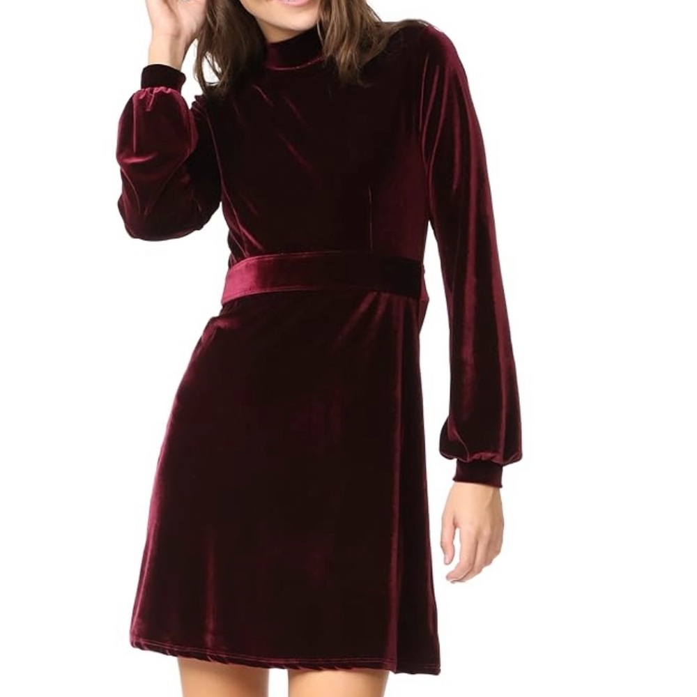 Clayton velvet Rowan dress burgundy size xs. New with tags
